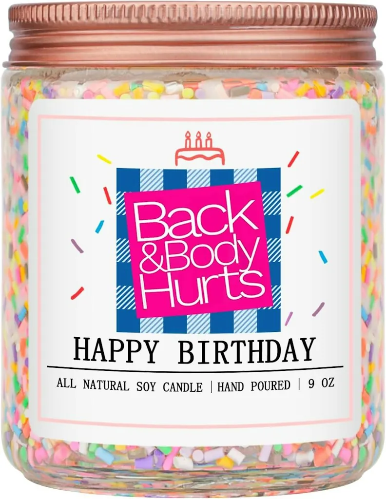 Back & Body Hurts Happy Birthday Candle