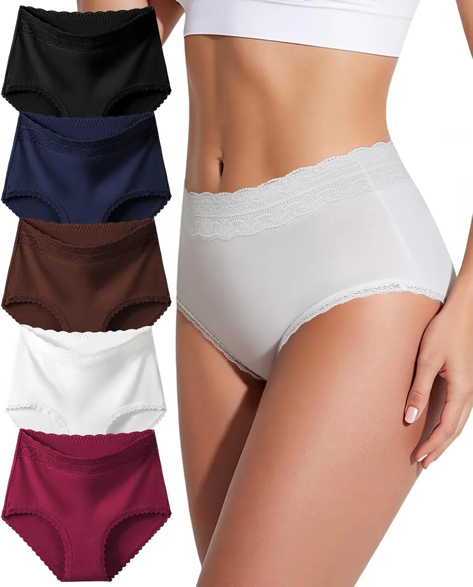 SDEOER Cotton High-Waisted Underwear 5-Pack