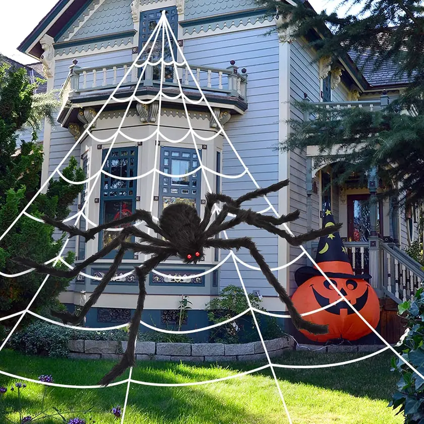200″ Outdoor Spiderweb + Spider