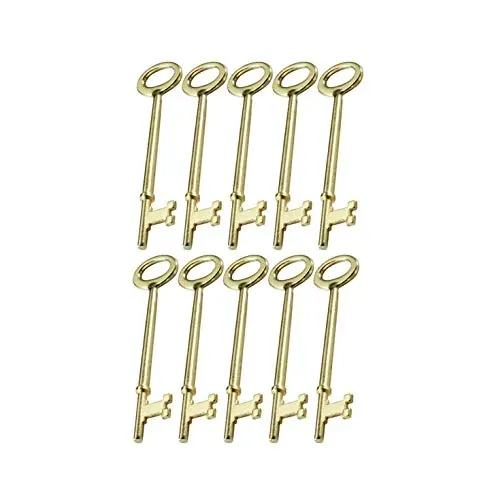 Lucky Line Skeleton Key with Notch TIP for Warded Locks, Antique Doors & Locks, 10 Pack