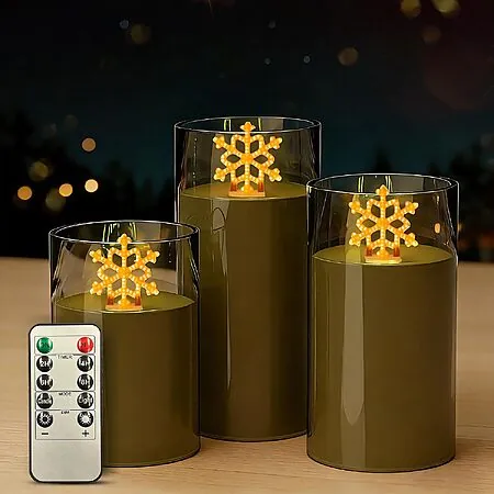Prime: 3-pc L LOHAS LED Electronic Candle Night Lights w/ Remote (various)