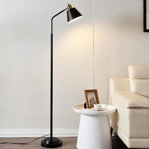 Leasgy 65.3" Double-Base Black Floor Lamp