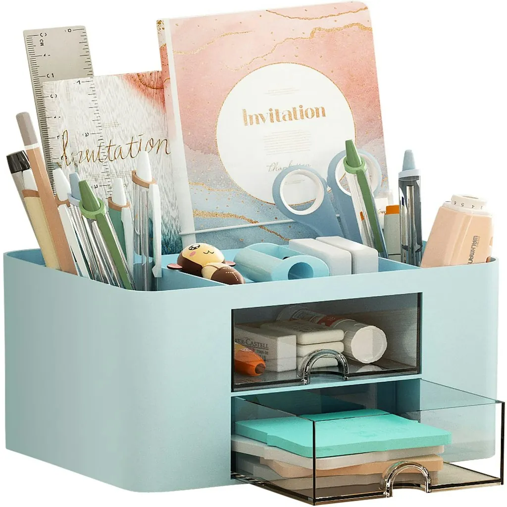 Marbrasse Pen Organizer w/ 2 Drawers