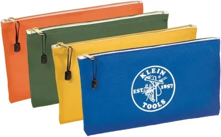 4-Pack Klein Tools 12.5" x 7" Canvas Zipper Bags