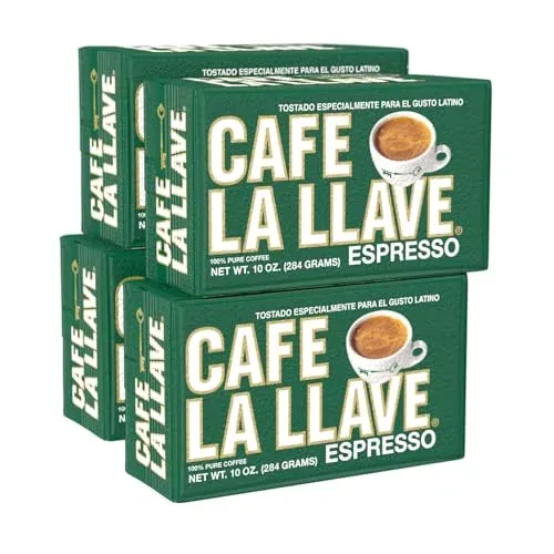 Café La Llave Espresso Ground Coffee Dark Roast 10 OZ 4-Pack