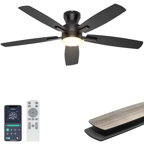 Ohniyou 52" Low-Profile Ceiling Fan w/ Light