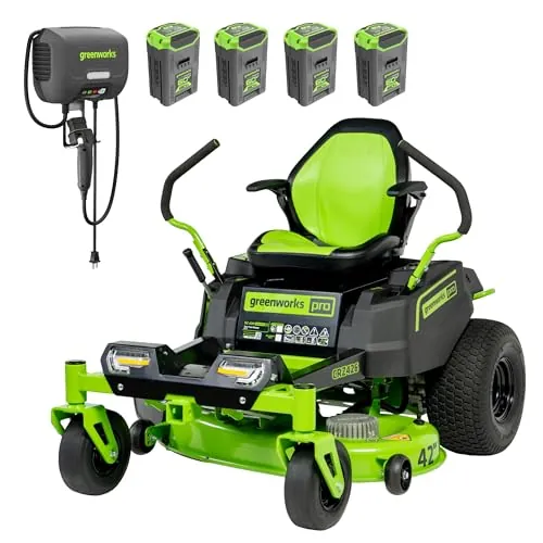 Greenworks 60V 42" Electric CrossoverZ Zero Turn Lawn Mower with (4) 8.0Ah Batteries