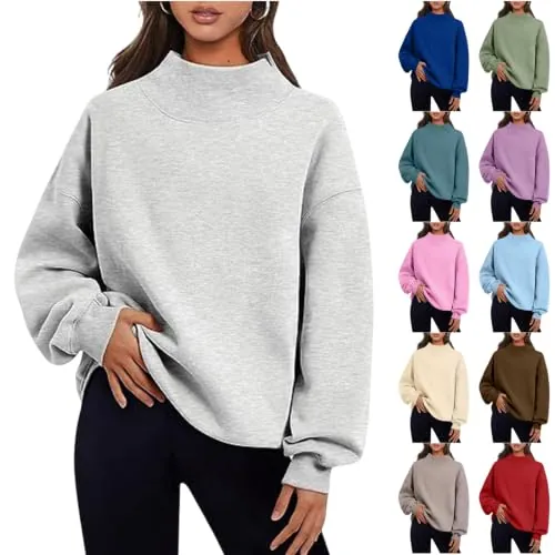 Mock Neck Oversized Fleece Pullover