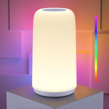 ROOTRO Touch Bedside Table LED Lamp w/ RGB Mode