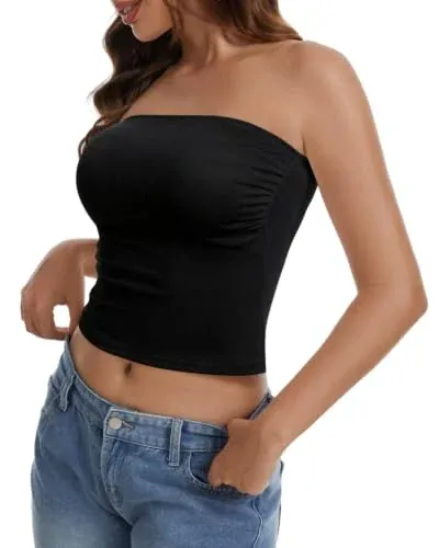 Women's Tube Top Built-in Bra with Support
