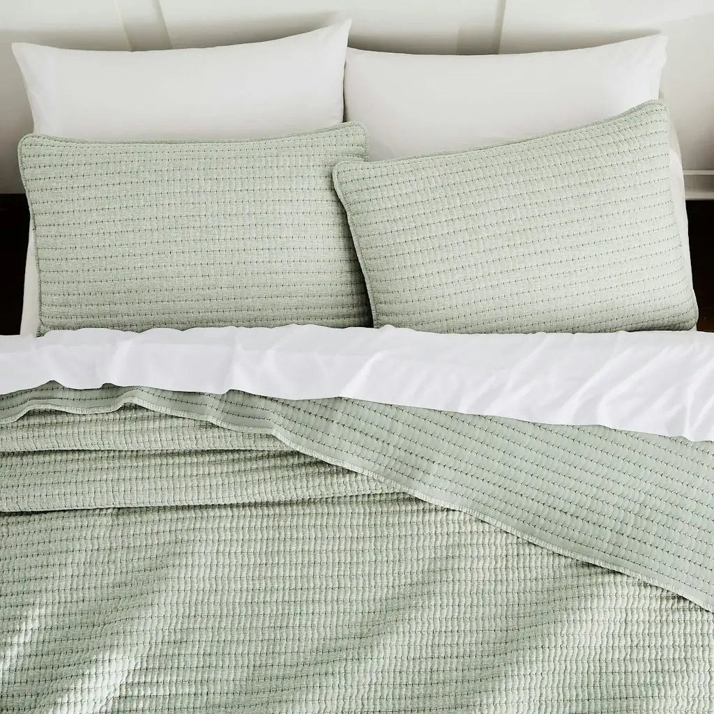 King 3-Piece Pick Stitch Quilt Set