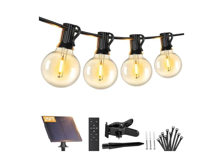 Brightever 25' Solar String Lights Outdoor Waterproof