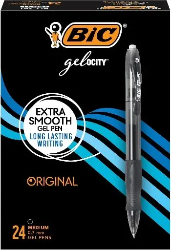 BIC Gelocity Gel Pen Medium Point (0.7mm) Black Ink 24-Count