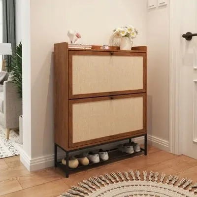 Bay Isle Home Clie 16-Pair Shoe Storage Cabinet