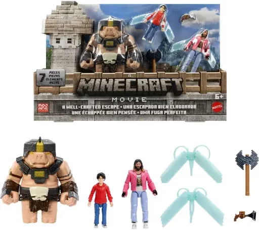 Minecraft A Well-Crafted Escape Figure Pack w/ 3 Action Figures & 4 Accessories