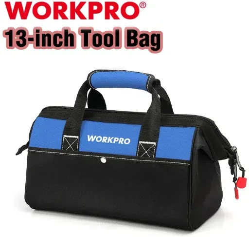 WORKPRO 13-in Tool Bag Wide Mouth Tool Tote Bag