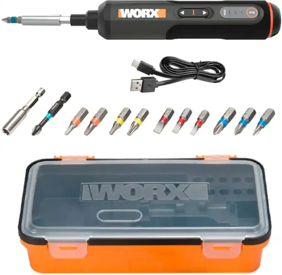 Worx Tools 4V Compact Screwdriver w/ 12 Accessory Bits