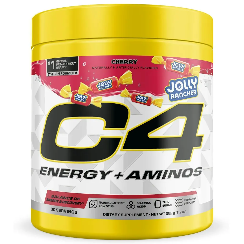 C4 Energy + Aminos Jolly Rancher Cherry 30-Serving Powder