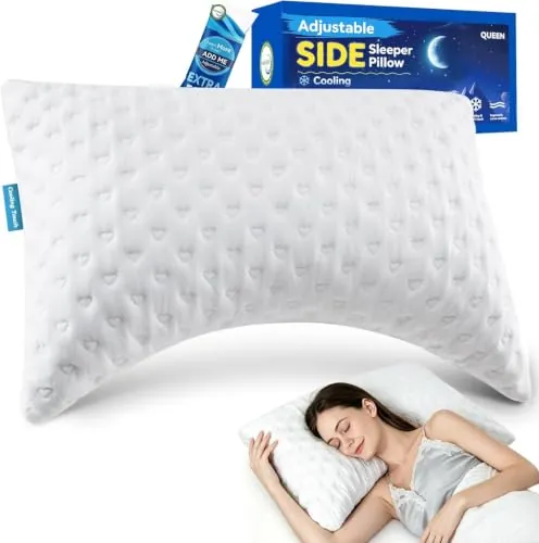 Ergonomic Memory Foam Curved Crescent Design Side Sleeper Pillow