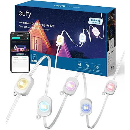 Refurbished: 100' eufy Permanent Outdoor Light E22 Smart Light Strip