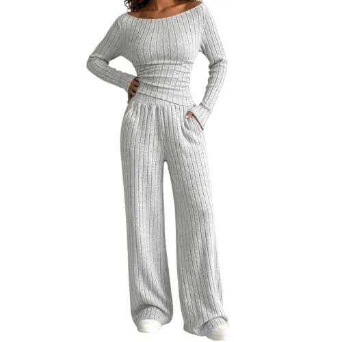 Two Piece Ribbed Knit Lounge Set
