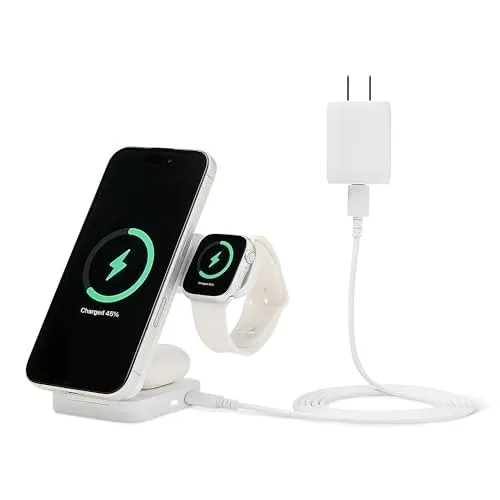 Amazon Basics 25W 3-in-1 MagSafe Qi2 Wireless Charging Station