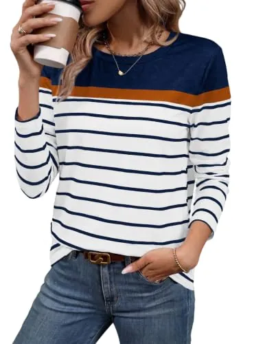 WIHOLL Long Sleeve Stripe Shirts