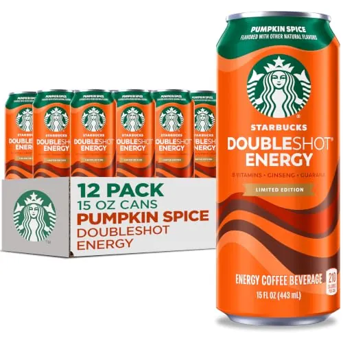 Starbucks Doubleshot Energy Drink, Pumpkin Spice, 15 fl oz Cans (12 Pack)