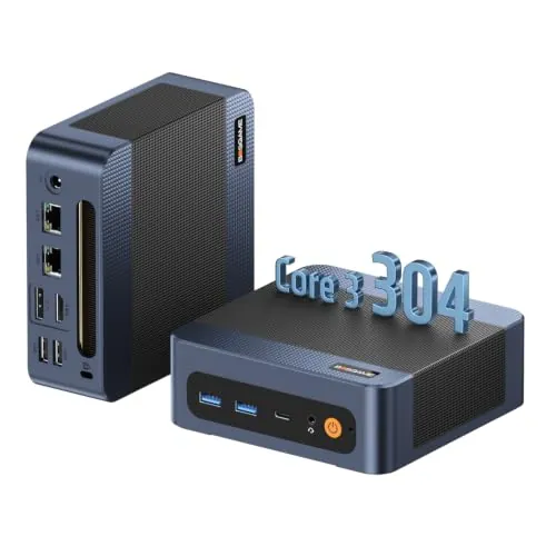 BOSGAME E6 ECO Mini PC: Intel Core 3 304, 12GB RAM, 512GB SSD, WiFi 7