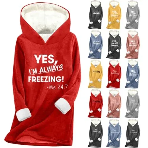 Warm Sherpa Feel Christmas Plus Size Fleece Hoodie