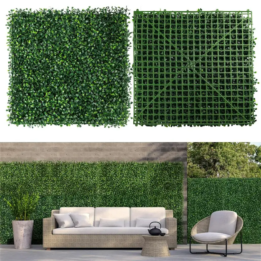 10" x 10" Artificial Grass Wall Panels 12-Piece Set