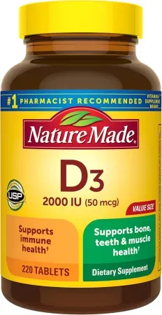 220-Count Nature Made Vitamin D3 2000 IU Tablets