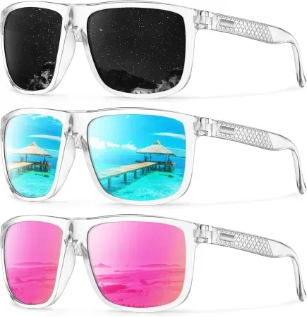 3-Pack KALIYADI Lightweight Polarized Men's Sunglasses