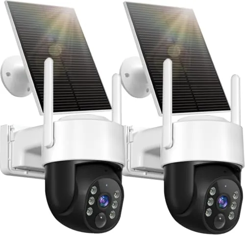 2-Pack Solar Security Camera Wireless Outdoor
