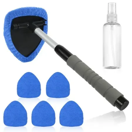 Amfun Windshield Cleaning Tool w/ 5 Reusable Microfiber Pads