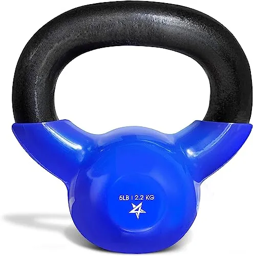 Yes4All 5 lb Vinyl Coated Cast Iron Kettlebell