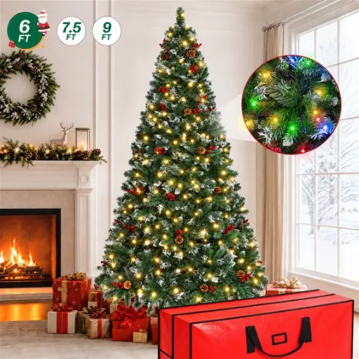Firstness 6' Pre-Lit Artificial Christmas Tree with 975 Branch Tips