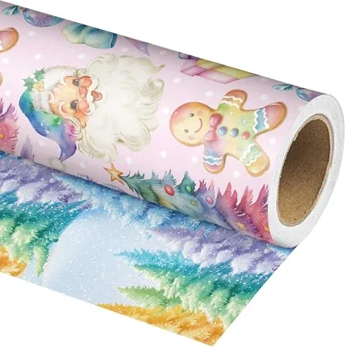 Altarho Reversible Christmas Wrapping Paper Roll 28.5sq.ft