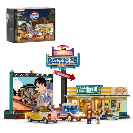 Lumibricks Drive-in Theater w/ Two Cars