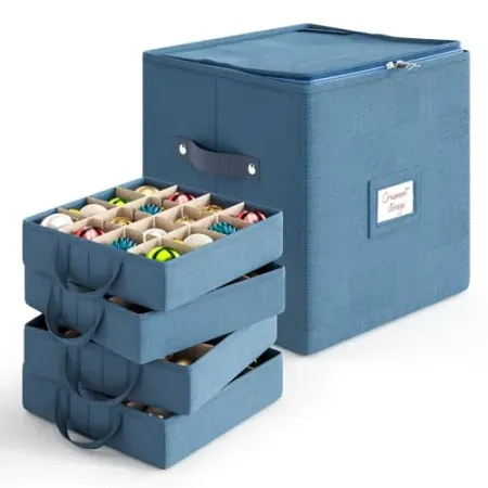Hearth & Harbor Christmas Ornament Storage Box w/ 4 Trays