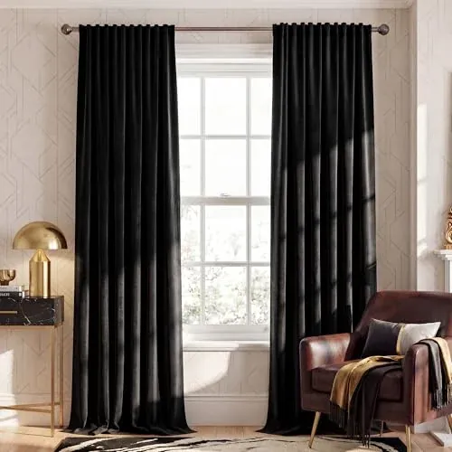 NICETOWN 2-Panel Velvet Blackout Curtains, 52x84-Inch