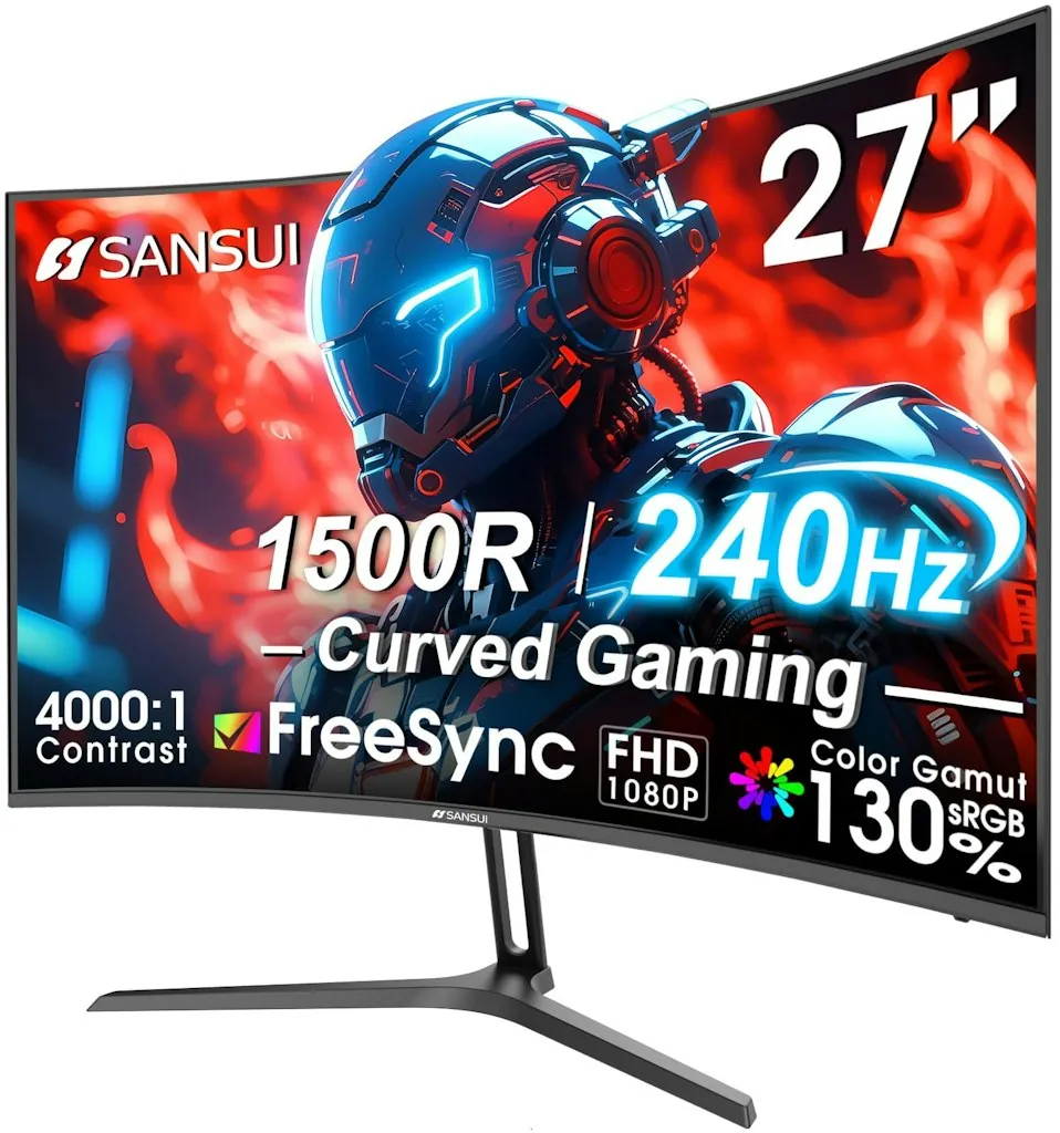 Sansui 27" 1080p 240Hz FreeSync LED Curved Monitor