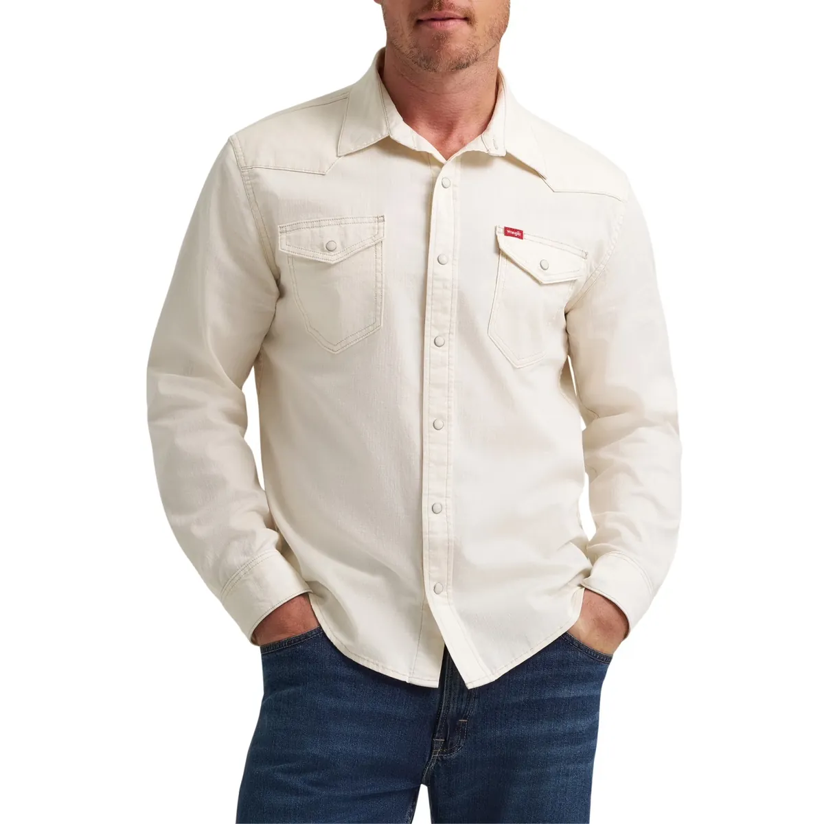 Wrangler Long Sleeve Woven Twill Denim Shirt