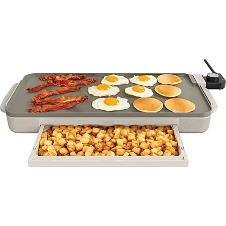 Bella 10" x 20" Electric Ceramic Nonstick Griddle w/ Warming Tray