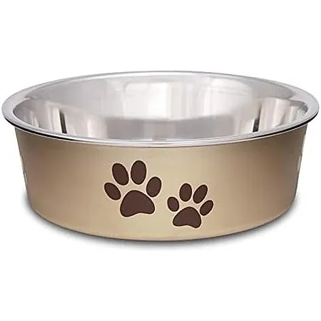 Loving Pets Bella Dog Bowl (Small 10-20 lbs, Champagne)