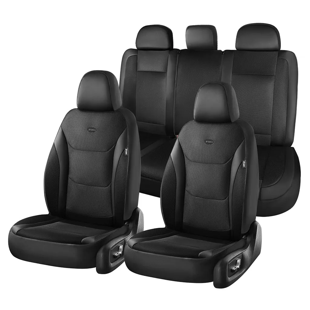 Leather Mesh Car Seat Cover Full Set