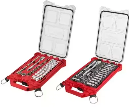 Milwaukee 3/8 in. Drive SAE/Metric Ratchet and Socket Mechanics Tool Set with PACKOUT Case (60-Piece)
