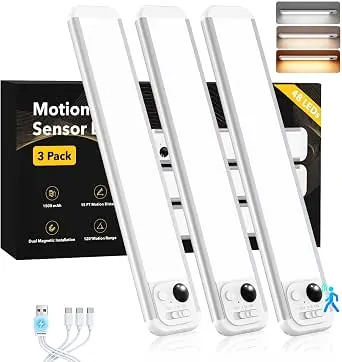 3-Pk RUIKORING 8.5" Motion Sensing Under Cabinet Lighting