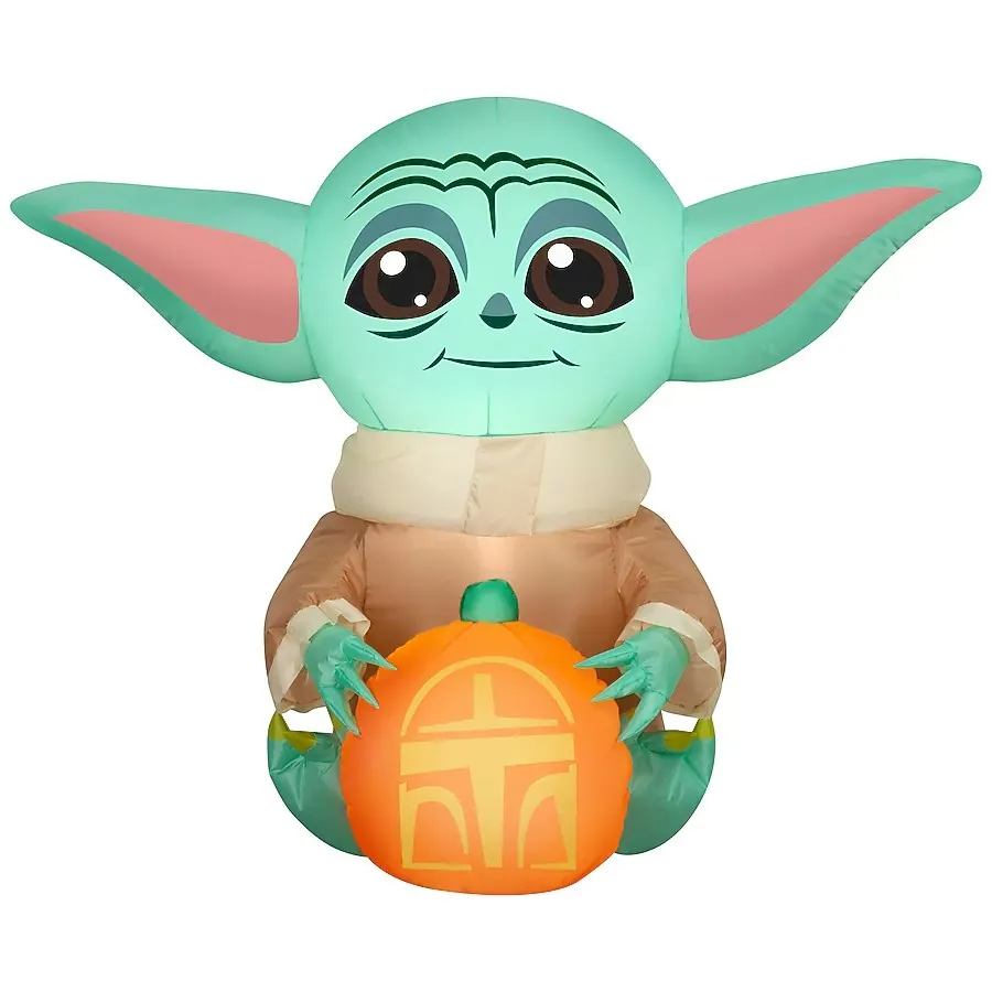 Star Wars The Mandalorian Yoda Jack-o-Lantern 3-Foot Lighted Inflatable