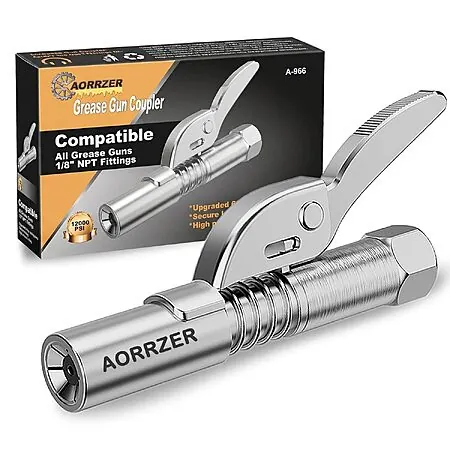 AORRZER 12000 PSI 6-Jaw Lock-On Grease Gun Coupler (1/8" NPT)